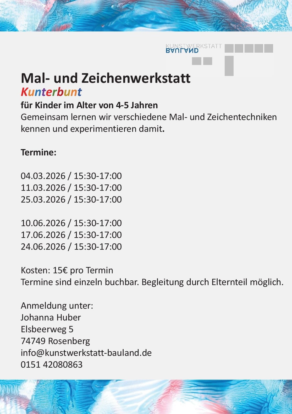 Mal- und Zeichenwerkstatt Kunterbunt