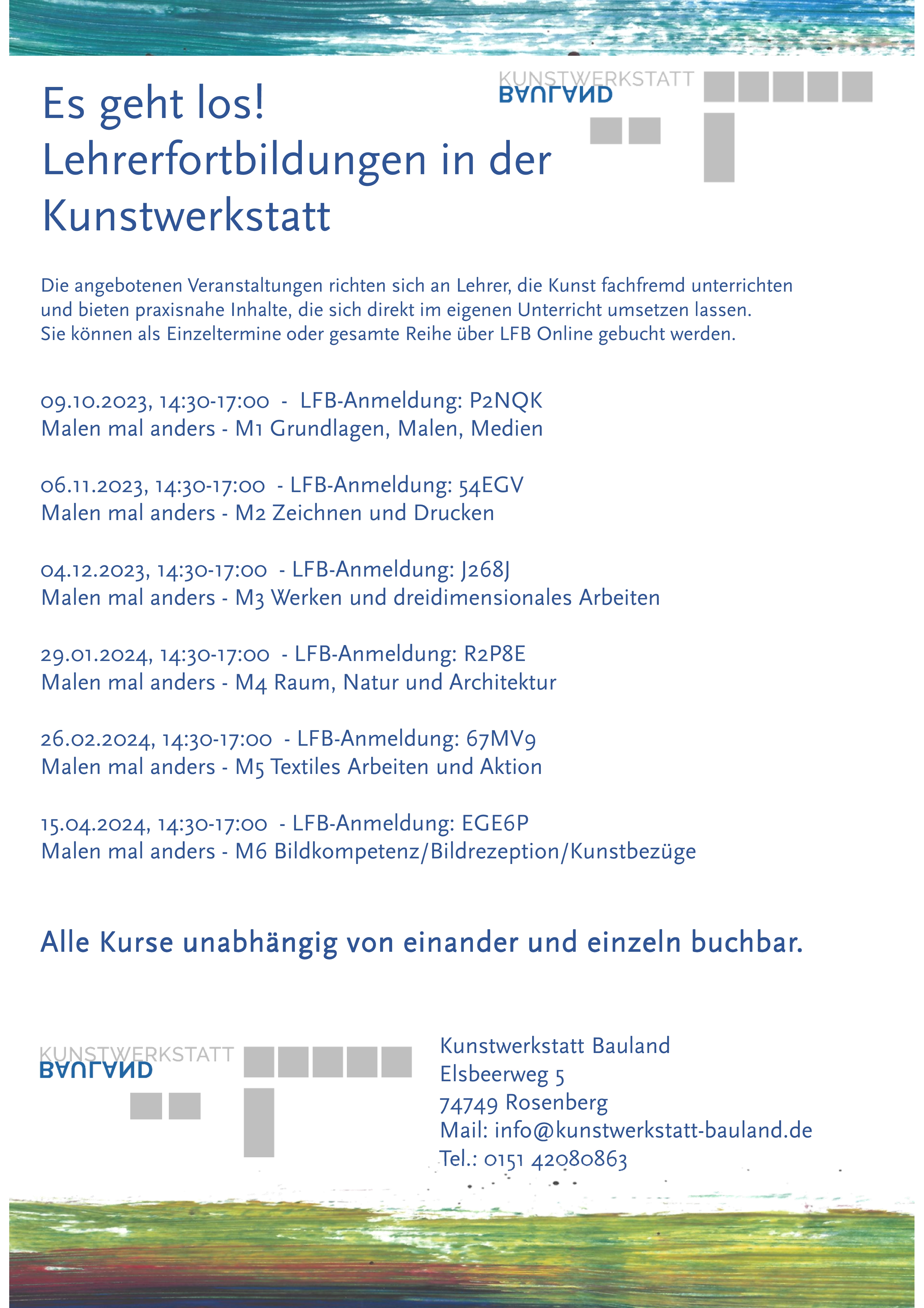 Lehrerfortbildungen ZSL 2023